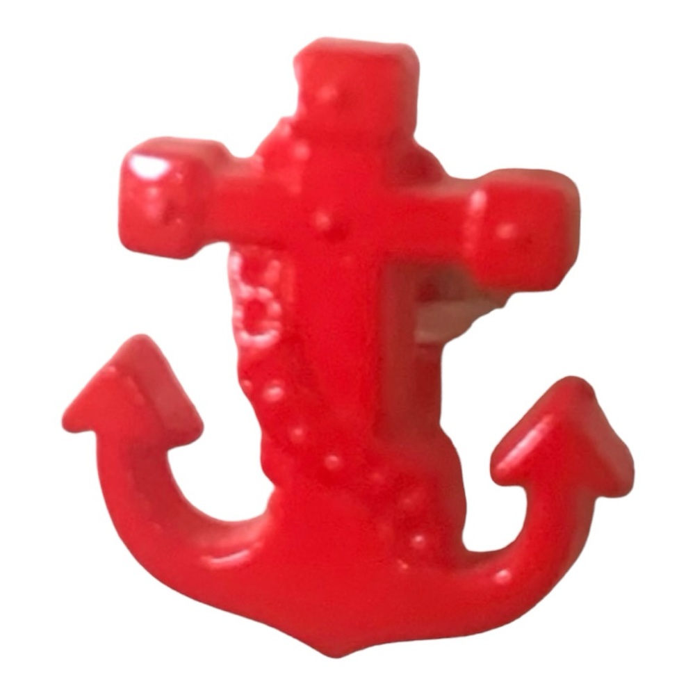 VTG 70s Red Sailor Anchor Kids Shank Plastic Buttons Sewing Crafts